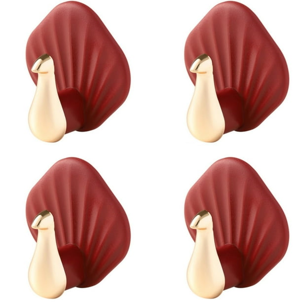 Gancho de pared decorativo - Acero inoxidable/adhesivo, 4 piezas, para cocina/baño, resistente/impermeable