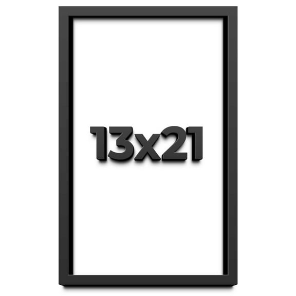 13x21 Shadow Box Frame Black | 1 inches Deep Real Wood Contemporary Shadowbox Display Frame | UV