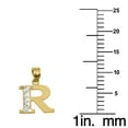 thumbnail image 2 of Precious Stars 14K Two-Tone Gold Diamond-Cut Initial Letter 'R' Pendant with 18" Chain Necklace, 2 of 5