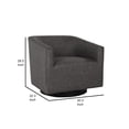 thumbnail image 5 of 30 Inch Modern Swivel Accent Chair Handcrafted Ash Wood Gray Polyester- Saltoro Sherpi, 5 of 5