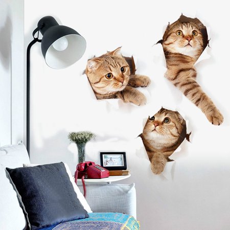 3d Cat Wall Sticker Animal Home Pet Shop Wall Decoration Picture