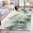 thumbnail image 2 of Foggy Forest Green Area Rug 4x6 Washable Rug Non Slip Watercolor Trees Vintage Large Area Rug Indoor Floor Carpet for Entryway Bedroom Kitchen Living Room Home Office Dining Room Nursery, 2 of 9