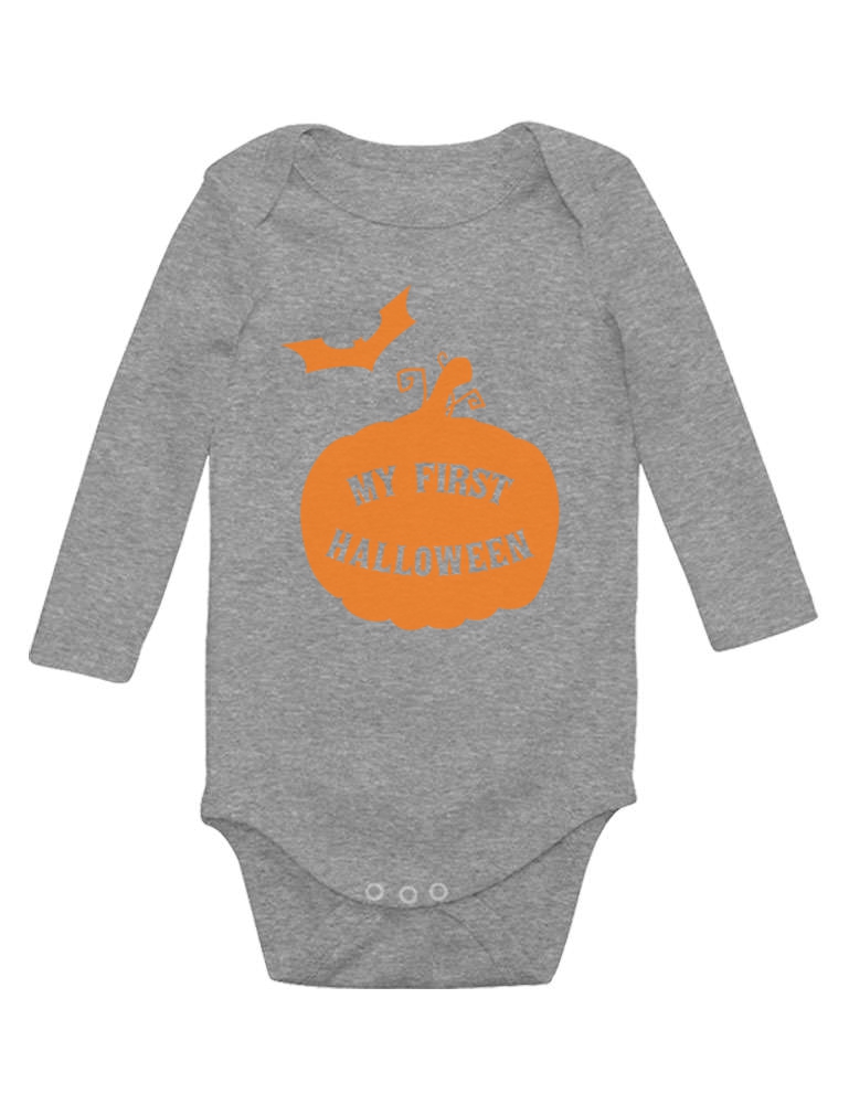 Tstars Boys Unisex Halloween Party Shirt Halloween Bodysuit My First Halloween Baby Birthday 1st Halloween Baby Shower Day of the Dead Spooky Trick or Treat Funny Humor Gifts Long Sleeve Bodysuit - image 1 of 4