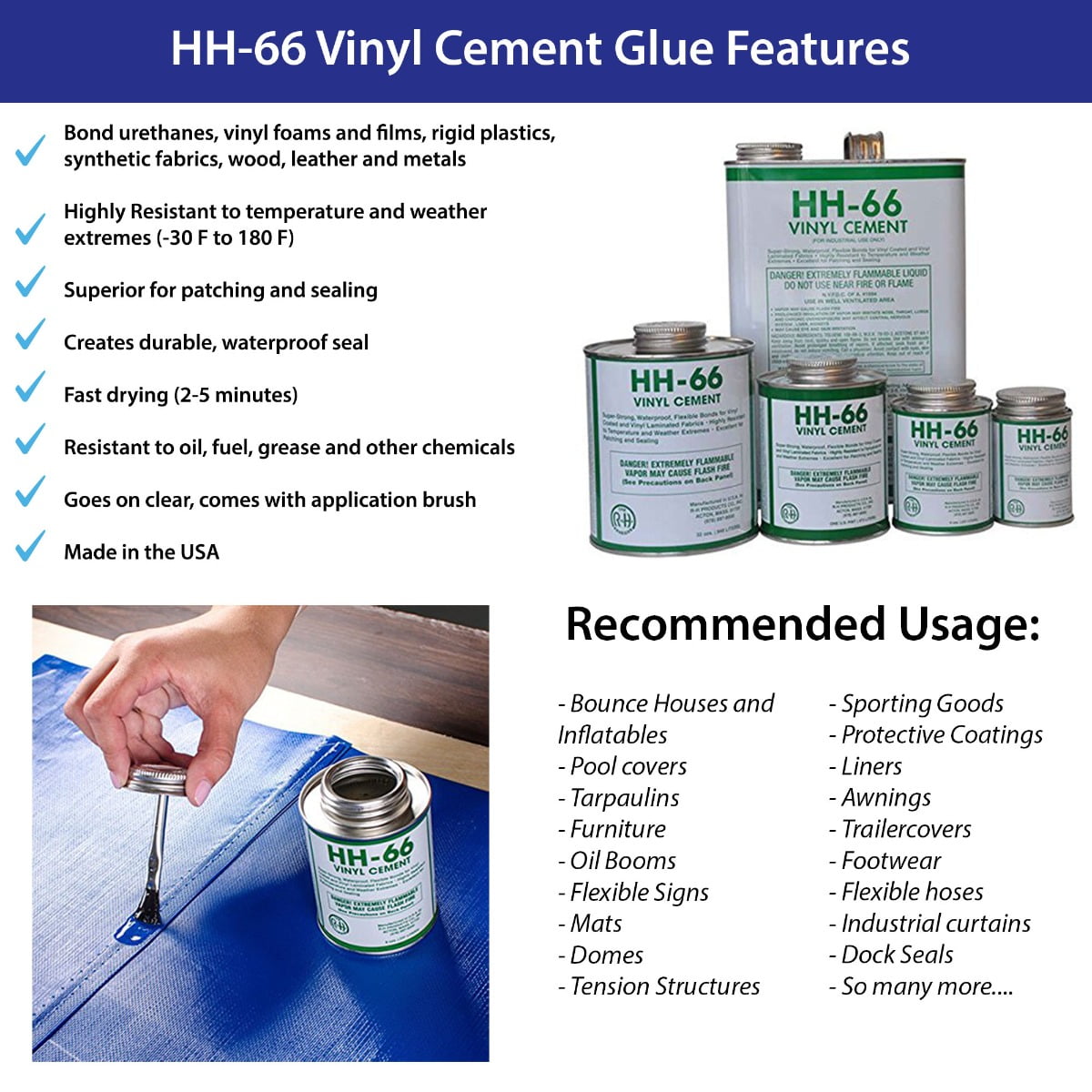 HH 66 Adhesive Vinyl Cement Glue, 4 Oz