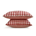 thumbnail image 2 of Holiday Décor Lumbar Pillow Cover, 12" x 16" Red Cotton Pillowcase, Farmhouse Check & Stripe Buffalo Checks Oblong Pillow Cover For Sofa Couch, Hotels, Living Room, Bed Room - Grid Loom Red, 2 of 10
