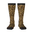 thumbnail image 1 of Gaeub Chaussettes Design Imprimé Léopard Pailleté Or Chaussettes Hautes Extensibles pour Hommes Femmes Adolescents, Chaussettes de Softball Soccer pour Randonnée, Sport, 1 of 6