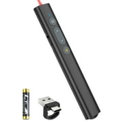 Presentation Clicker for PowerPoint Presentations, USB-A USB-C RF 2.4GHz Wireless Presenter Remote with Laser Pointer for Pets, Mac/Windows/Slide Advancer/Classroom/Office/PPT/Computer Clickers