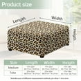 thumbnail image 7 of Xoenoiee Brown Leopard Print Ottoman Cover, Stretch Square Velvet Ottoman Slipcovers Foot Stool Cover for Living Room, Folding Storage Furniture Protector with Elastic Bottom, Machine Washable, L, 7 of 7