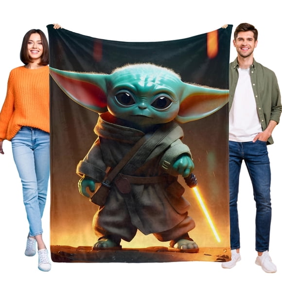 Bebé Yoda anti-pilling, suave, ligera, esponjosa y acogedora de lujo para hogar y cocina – Perfecta para niños y adultos,50X70cm