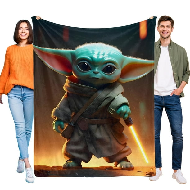 Bebé Yoda anti-pilling, suave, ligera, esponjosa y acogedora de lujo para hogar y cocina – Perfecta para niños y adultos,50X70cm
