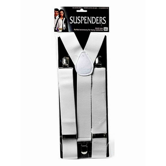 Forum Novelties White Adult Costume Suspenders One Size Unisex