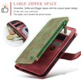 thumbnail image 5 of CaseMe Case for iPhone 14 Wallet Case for Women Men, Fashion Durable PU Leather Magnetic Flip Lanyard Strap Wristlet Zipper Card Holder Wallet Phone Case for iPhone 14 6.1-inch,Red,For iPhone 14, 5 of 12