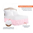 thumbnail image 3 of CCNY 9" Inch Drop Multi Ruffled Bed Skirt Twin XL Size 100% Microfiber Made Pink Color, 3 of 6