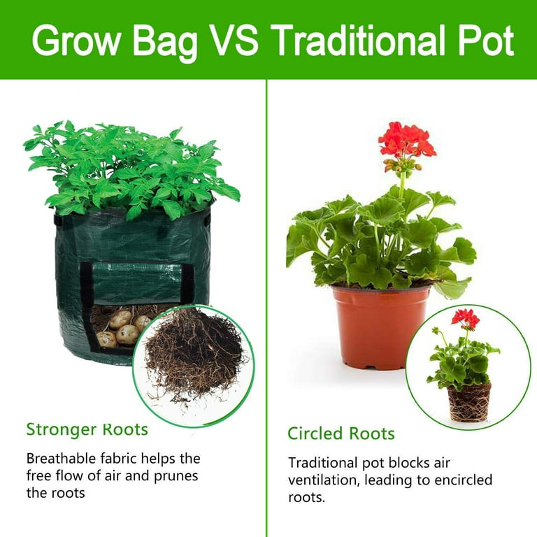 Potato Planter Bags for Growing Potatoes Outdoor Vertical Garden 10/7/5/3/1  Gallons Vegetable Planting Grow Bag Access Flap Design