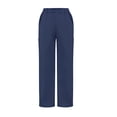 thumbnail image 5 of Fabrcox Women's Wide-Leg Scrub Pants - Stretch Trousers with Cargo Pockets, Elastic Waistband for Nurses ,Dark Blue S, 5 of 6