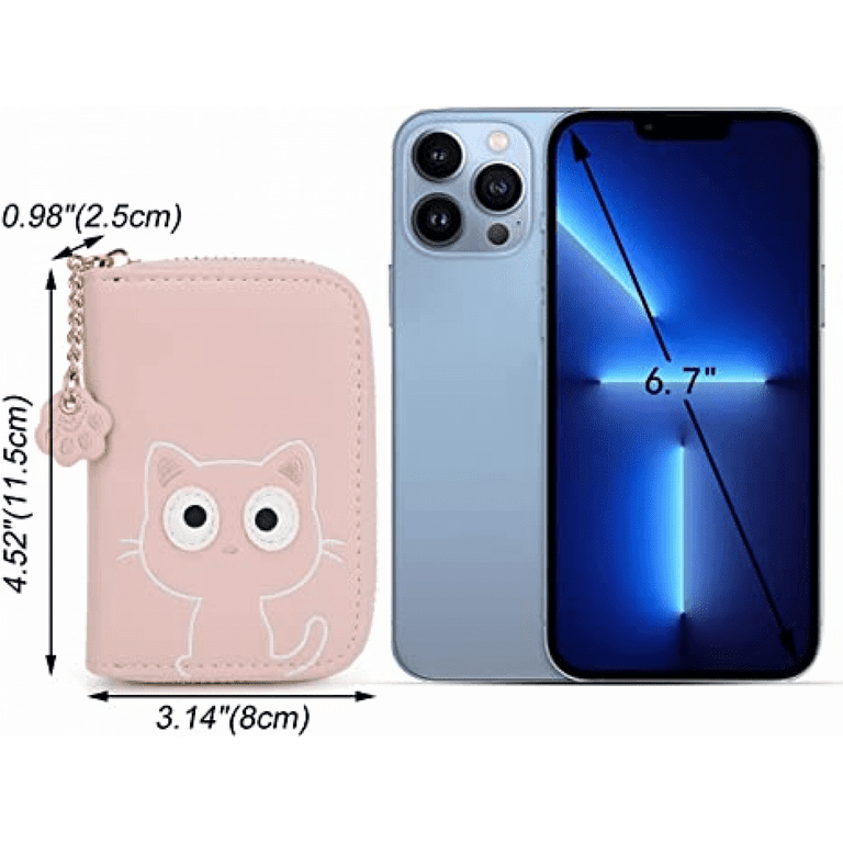 AVEKI Kawaii Wallet for Girls Cute Cat Claw Zipper Card Bill