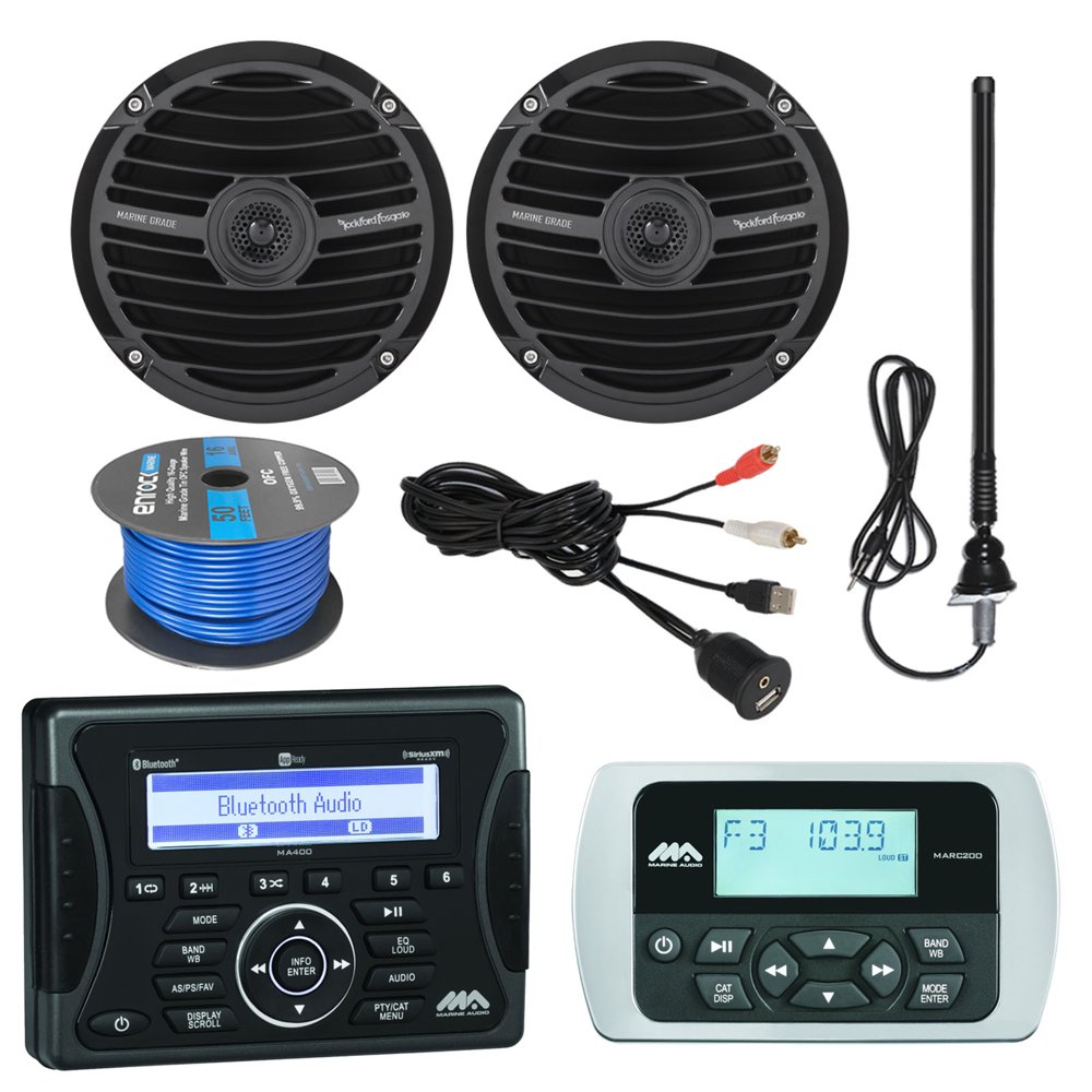 Jensen Marine Audio Bluetooth AUX USB SiriusXMReady Receiver, Wired