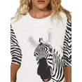 thumbnail image 3 of DYMADE Women Plus Size 3/4 Sleeve Animal Print Casual T-shirt Top, 3 of 5