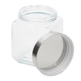 thumbnail image 4 of Home Basics 40 oz. Square Glass Canister with Brushed Stainless Steel Screw-on Lid Clear, 4 of 8
