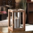thumbnail image 2 of Zingz and Thingz Rustic Garden Wooden Lantern in Brown, 2 of 2