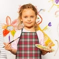 thumbnail image 3 of Red and Green Christmas Plaid Pattern Kids Aprons for Girls and Boys,Adjustable Neck Strap Toddler Aprons for Kids Cooking Baking, 3 of 7