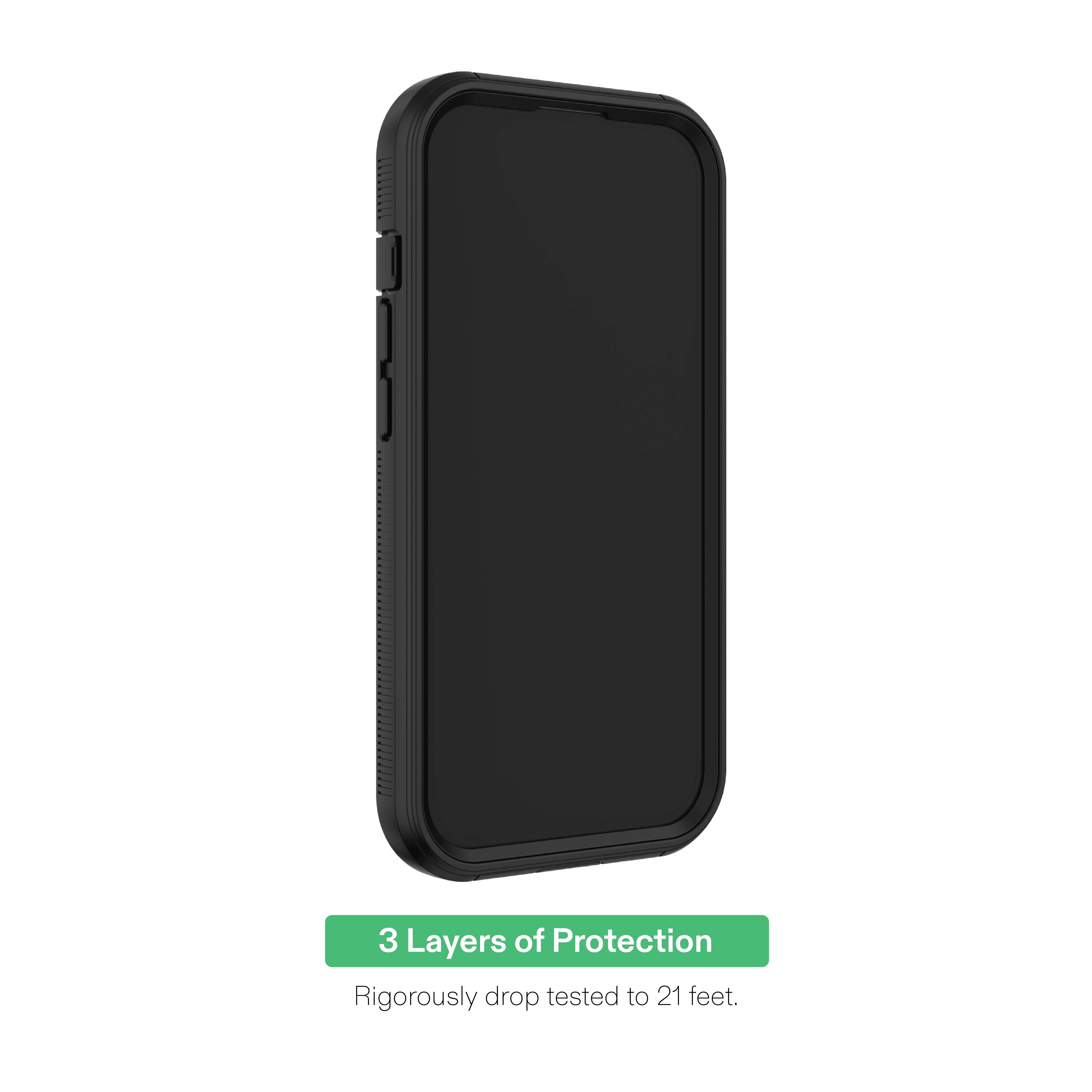onn Rugged Phone Case with Holster for iPhone 11 / iPhone XR - Black