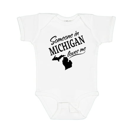 

Inktastic Someone in Michigan Loves Me Gift Baby Boy or Baby Girl Bodysuit