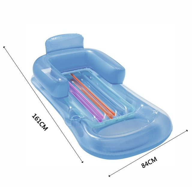 Vwrxbz Inflatable Pool Lounger Chair with Armrest Headrest Adult Float Raft 161x84cm