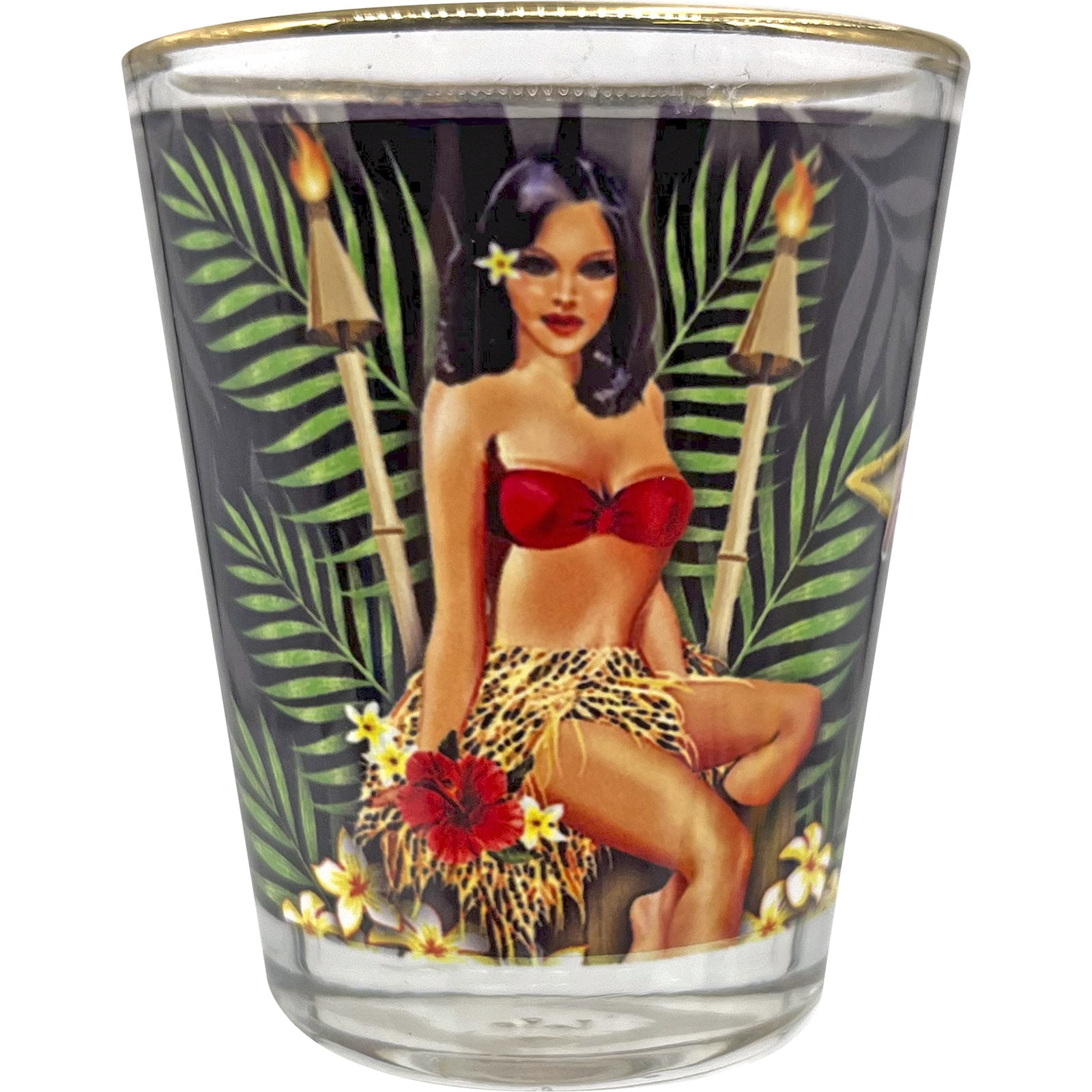 The Islander Group Pin Up Girl Black Palm Shot Glass