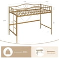 thumbnail image 2 of Tamaño individual loft cama ladder y tamaño completo safety guardrail, heavy-duty metal frame, 400 lbs capacity, space-saving design, gold finish, noise-free, easy to assemble - no box spring..., 2 of 6