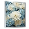 thumbnail image 2 of Designart "Minimalist Painting Of Blooming Mums In Blue And White III" Mums Floater Framed Wall Art Living Room, 2 of 5