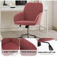 thumbnail image 5 of Velvet Office Desk Chair with Silver Base, with Wheels,Modern Height Adjustable 360 Degree Swivel Upholstered Vanity Chairs with Arms for Living Room Bedroom,Rose, 5 of 9