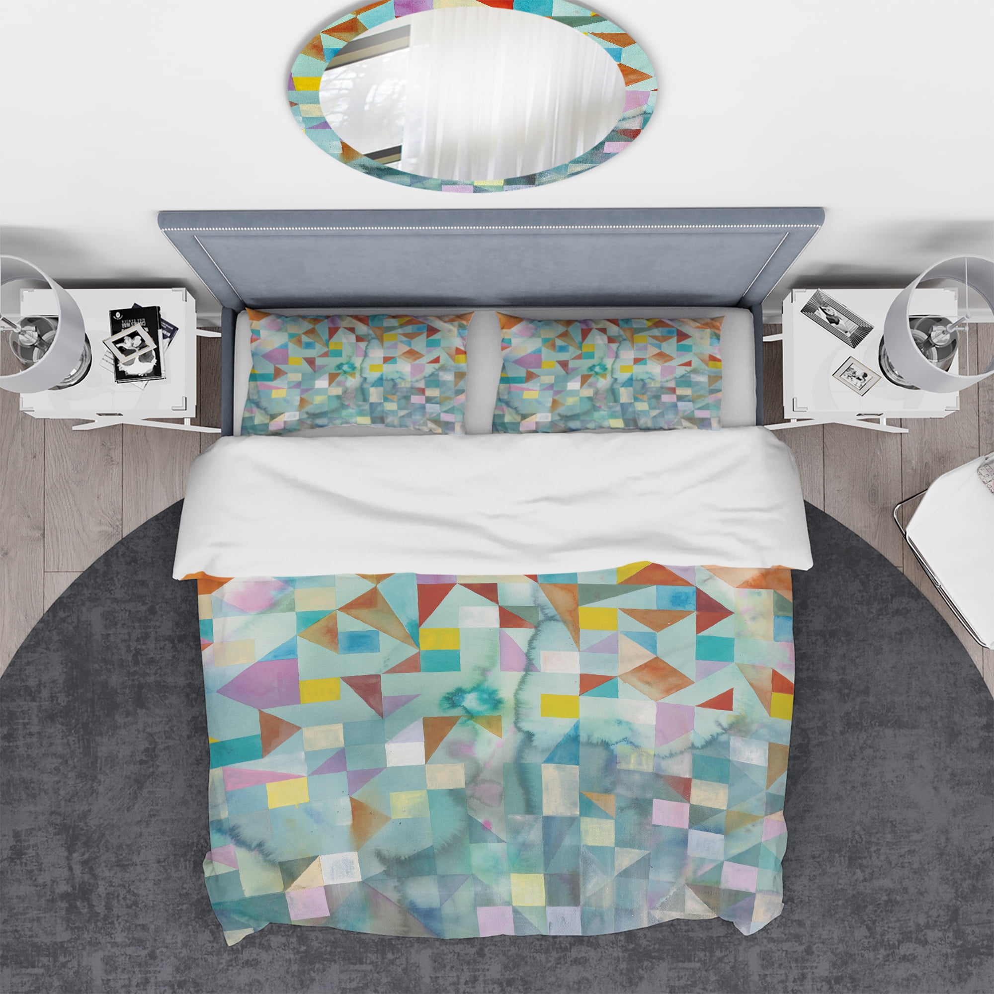 Designart 'Modern Patchwork' Geometric Duvet Cover Set