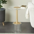 thumbnail image 2 of DecMode 16" x 23" Clear Acrylic Plastic Accent Table with Elevated Base and Gold Stand, 1-Piece, 2 of 10