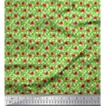 thumbnail image 1 of Soimoi Japan Crepe Satin Fabric Leaves & Poppy Floral Decor Fabric Printed Yard 42 Inch Wide, 1 of 3