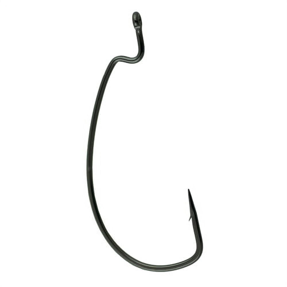Gamakatsu Worm Offset EWG Hook in High Quality Carbon Steel, Size 1/0, NS Black, 6-Pack