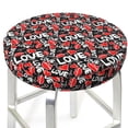 thumbnail image 3 of Wukai Graffiti Valentine Day Bar Chair Covers,Barstool Covers Round, Stretch Round Bar Stool Covers,Washable Stool Cushion Slipcovers for 11-14 inch-, 3 of 7