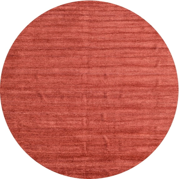 Ahgly Company Machine Washable Indoor Round Contemporary Neon Red Area Rugs, 7' Round