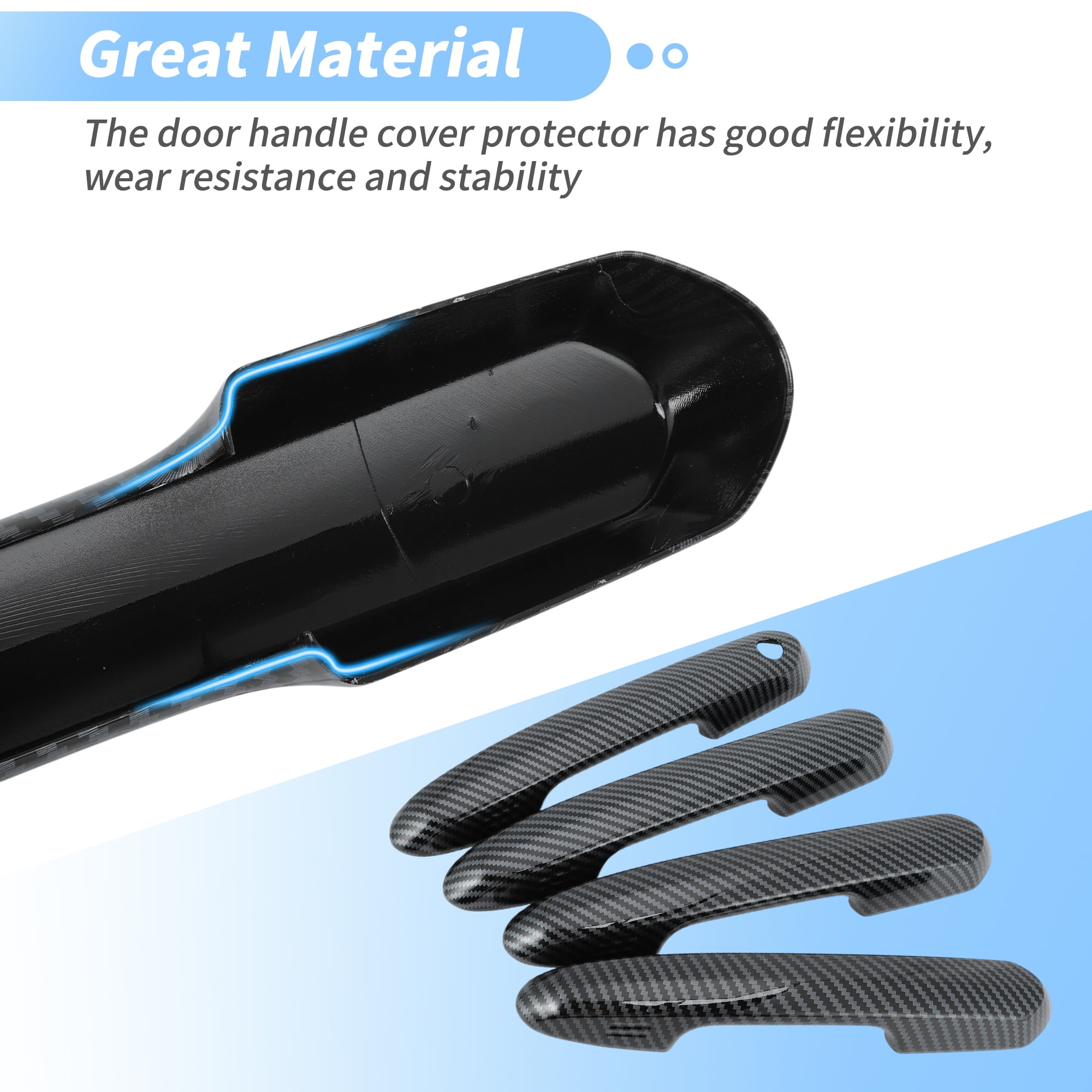 Unique Bargains ABS Car Handle Cover Black for Toyota Rav4 Highlander 2020-2024