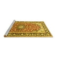 thumbnail image 2 of Ahgly Company Machine Washable Indoor Rectangle Medallion Yellow Traditional Area Rugs, 8' x 12', 2 of 4