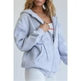 thumbnail image 5 of LowProfile Womens Sweatshirts Winter Fall Clothes Long Sleeve Hoodies Oversized Pocket Drawstring Zipper Track Solid Top Sweaters Outfits Casual Tops Grey XL, 5 of 7
