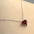 thumbnail image 2 of Red Zircon Heart Necklace, Women Necklace, 925 Sterling Silver, Handmade Jewelry, Silver Jewelry, 2 of 3