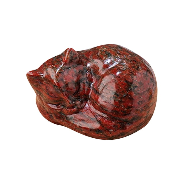 Popular!Decoración de gato durmiente de cristal de cuarzo natural,adornos de jardín en miniatura,decoración de estatua de cristales de gato de meditación para escritorio/hogar/maceta