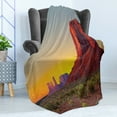 thumbnail image 4 of Canyon Soft Flannel Fleece Throw Blanket, Sunset in Famous Grand Canyon Antiquated Natural Wonders of World Heritage Photo, Cozy Plush for Indoor and Outdoor Use, 50" x 60", Red Yellow, by Ambesonne, 4 of 5