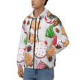 thumbnail image 2 of JUNZAN Christmas Gingerbread Cookies Print Men's Zip Up Hoodie Athletic Hoodies Long Sleeve Hooded Sweatshirts With Pockets (S-3XL), 2 of 6