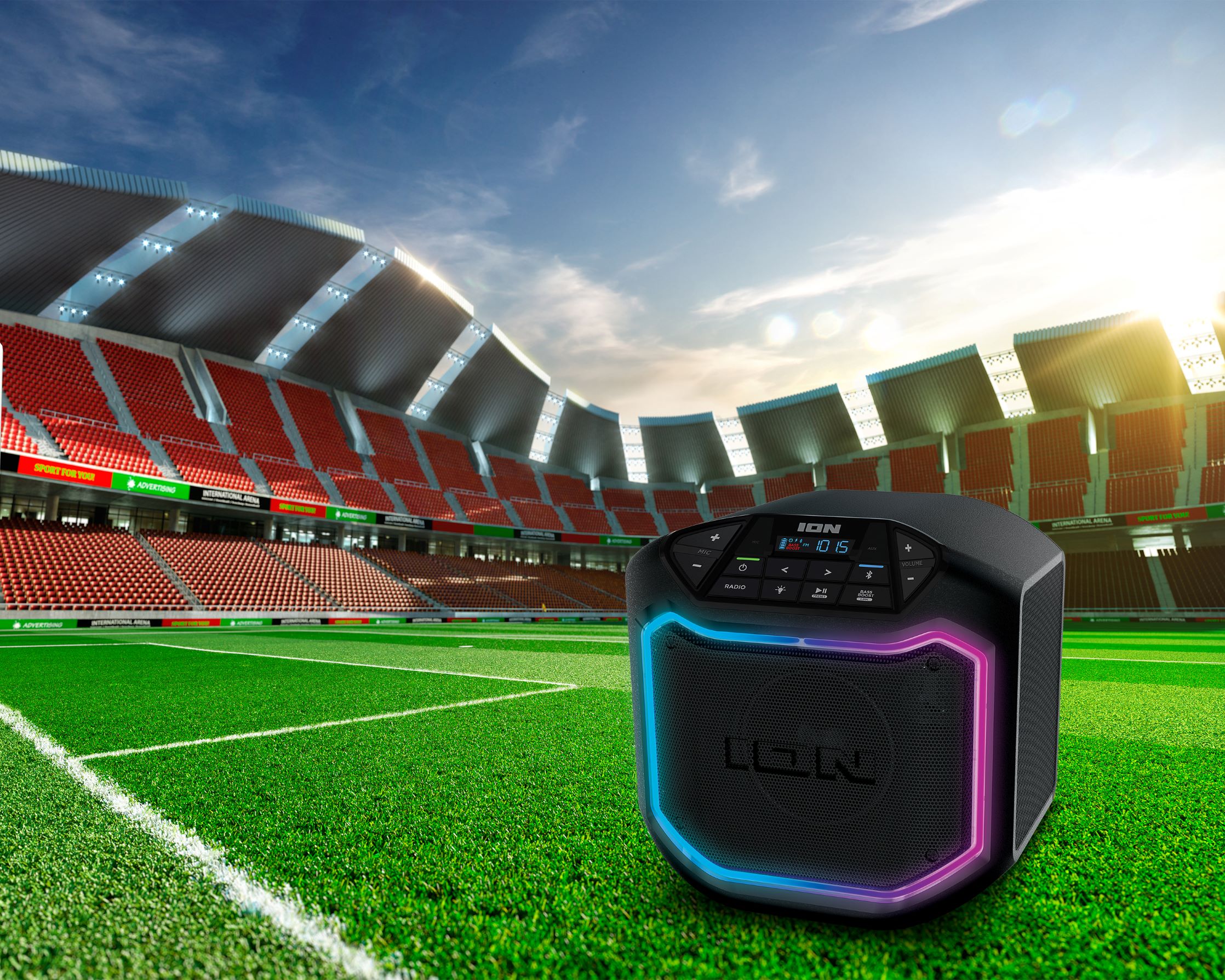 ION Audio Game Day Party Portable Bluetooth Speaker with LED Lighting, Black, iPA127 - image 5 of 6