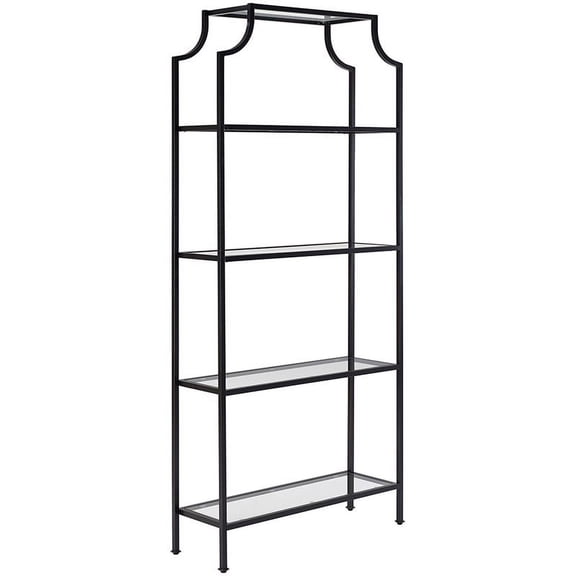 Pemberly Row 4 Shelf Glass Etagere Bookcase in Oil Rubbed Bronze