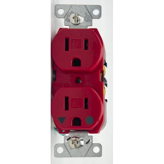 Eaton Wiring TRIG8200RD 15 Amp Duplex Receptacle w/ Isolated Ground, 2-Pole, Red
