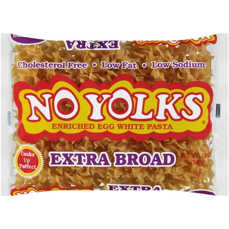 (4 pack) No Yolks Extra Broad Egg White Noodles, 12-Ounce