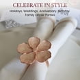 thumbnail image 2 of Juego de 12 servilleteros de Pascua, servilleteros navideños, servilleteros de otoño, servilleteros de flores de oro rosa para mesa elegante, 2 of 5